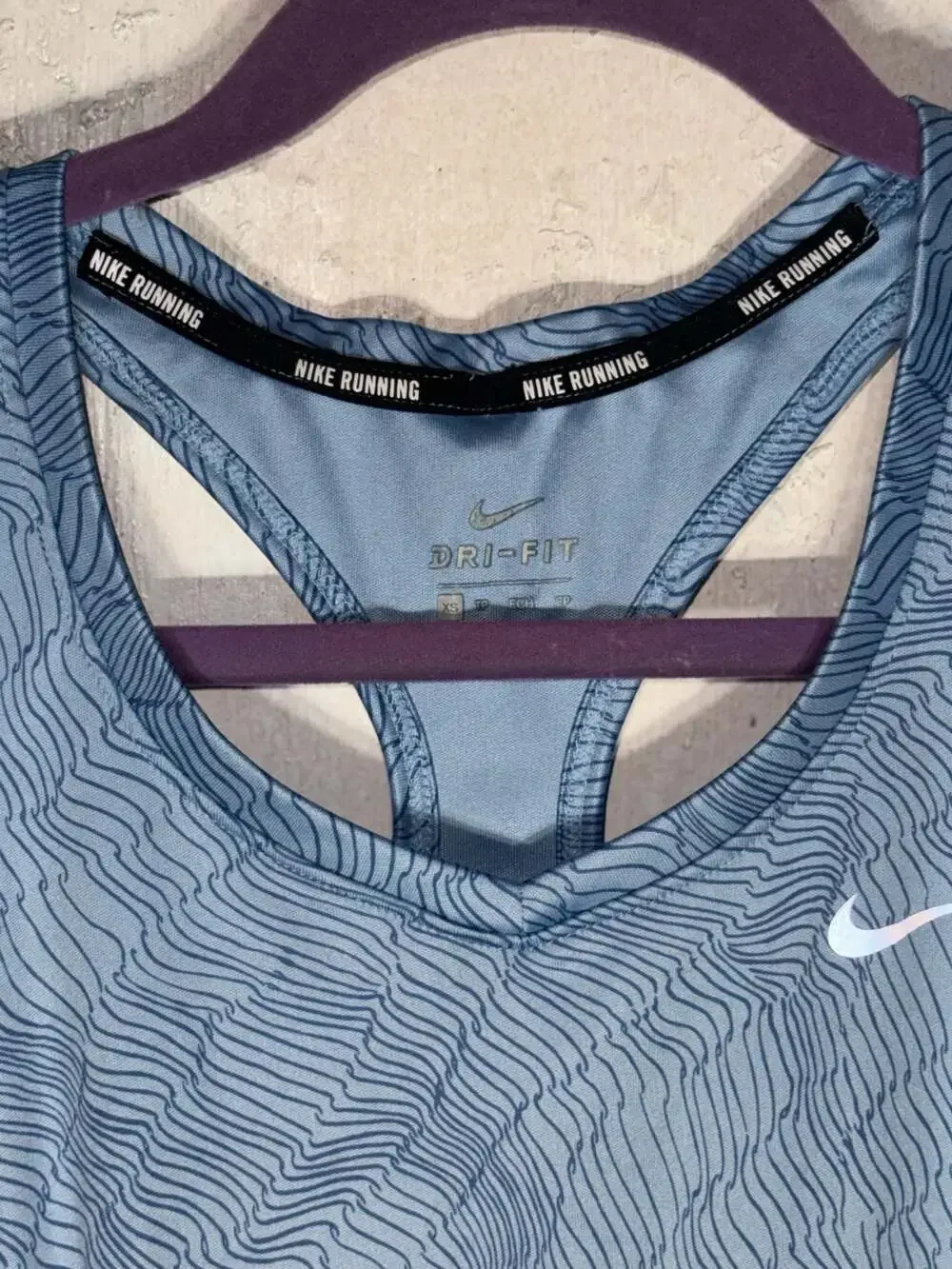 Nike Women's Dri-FIT Blue Abstract Wave Print Miler Running Tank Top XS